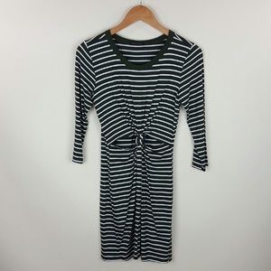 COPY - Striped front knot long sleeve dress dress